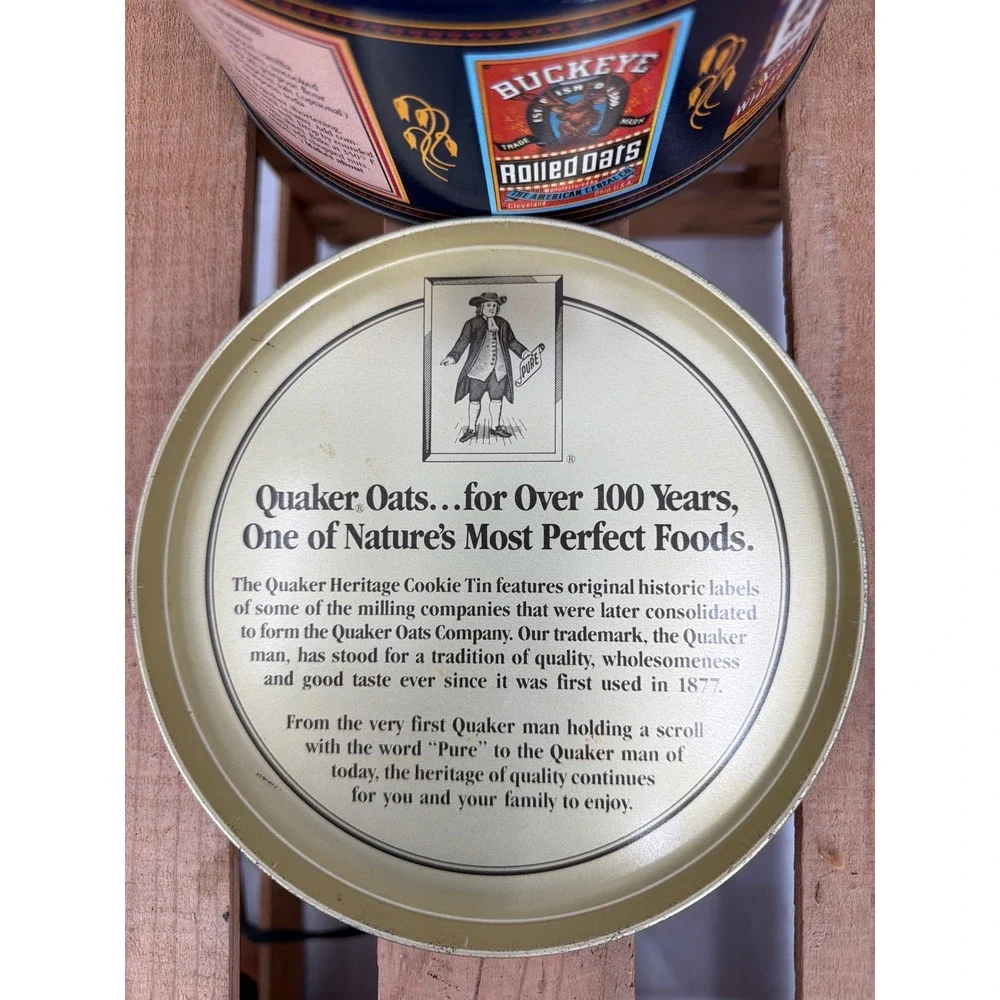 Vintage 1983 Quaker Oats Limited‎ Edition Heritage Cookie Tin 7